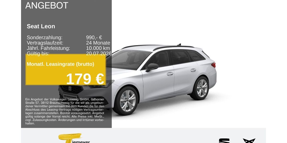 Seat Leon 24.356 km 28.070 &euro; Recklinghausen 45663