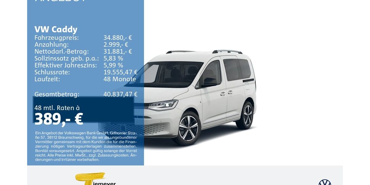 VW Caddy 34.539 km 34.880 &euro; Bochum 44892