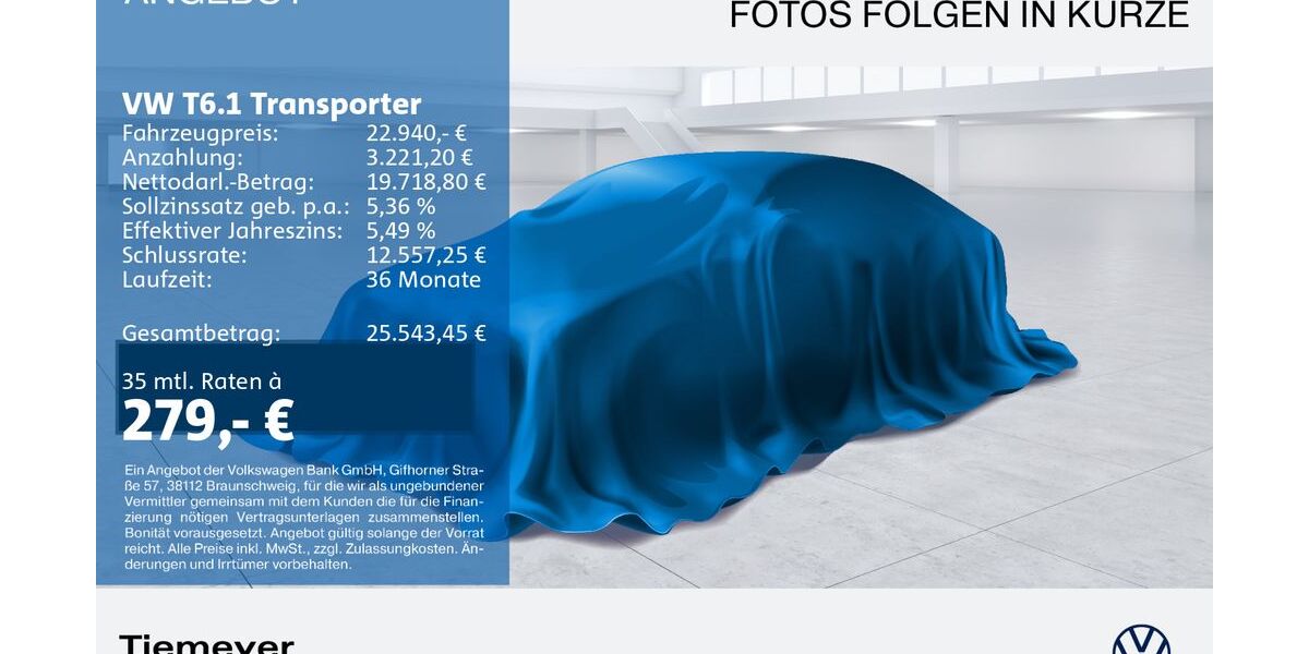 VW T6 Transporter 79.301 km 22.940 &euro; Bochum 44892