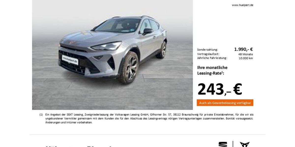 Cupra Formentor 19.635 km 32.650 &euro; Dortmund 44269