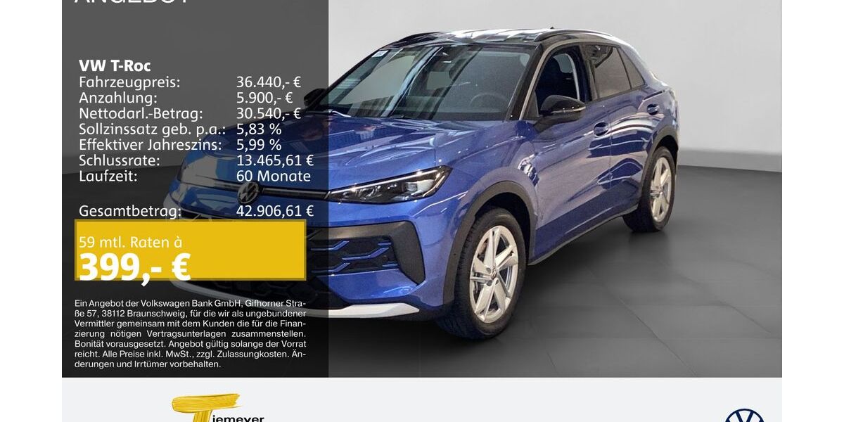 VW T-Roc 6.999 km 34.840 &euro; Oberhausen 46047