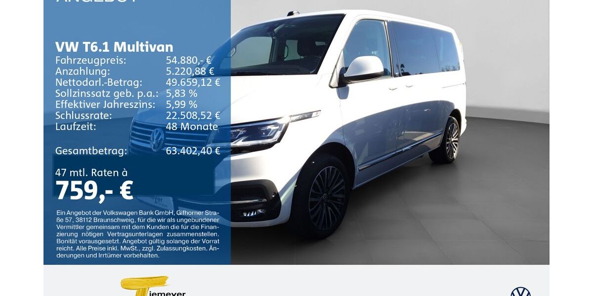 VW T6 Multivan 48.090 km 54.880 &euro; Bochum 44892